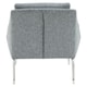 image 5 of Interiors by Premier Grey Fabric Chair with Foot Stool Ottoman, Steel Frame Highback Accent Chair for Office, Lounge, Living Room
