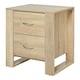 image 1 of HOMCOM 2 Drawer Boxy Bedside Table w/ Handles Elevated Base Oak Brown