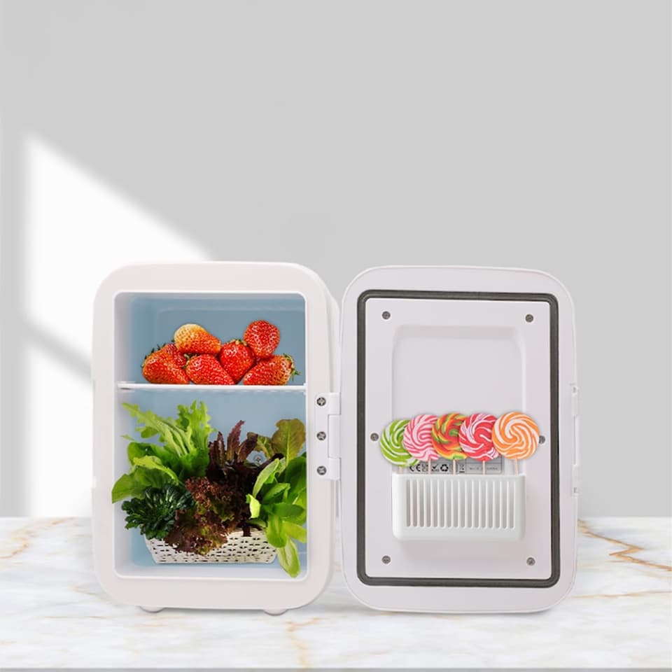 image 1 of Alivio 4L Portable Mini Fridge, Compact Electric Cooler & Warmer for Home, Office & Travel | White | white | 1