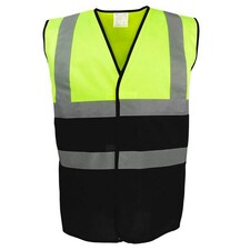 Yoko Unisex Adult Two Tone Hi-Vis Vest - Yellow/Black - XXL
