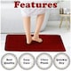 image 3 of VELVETIO Greek Bath Mat & Pedestal Mat Water Absorbent Non Slip Toilet Rugs Red