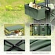 image 6 of Outsunny Outdoor Push Pull Wagon Stroller Cart w/ Canopy Top Green