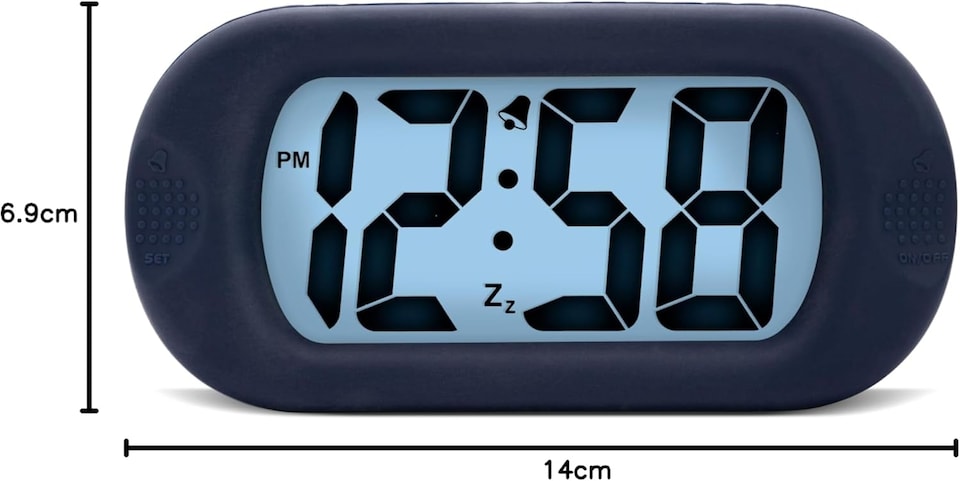 image 1 of Acctim Silicone Digital Alarm Clock Smartlite Crescendo Alarm Easy Read Jumbo Display Silicone Case | Blue | Dark Blue
