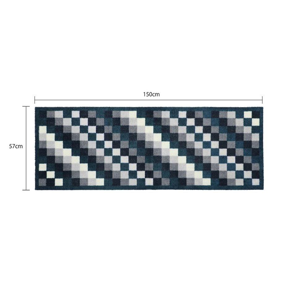 image 1 of JVL Mega Machine Washable Runner 57X150cm, Pixels