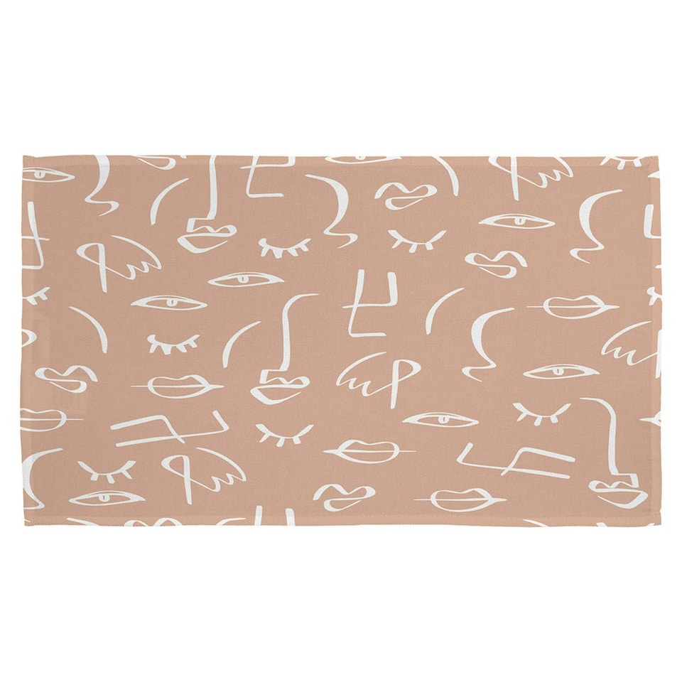 image 1 of line drawing abstract faces (Kitchen Towel)