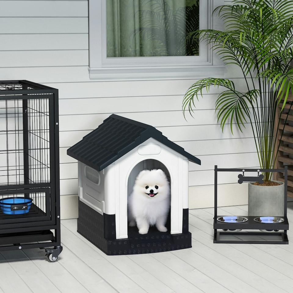 image 1 of PawHut Dog Kennel for Outside, for XS Dogs, 64.5 x 57 x 66cm, Grey