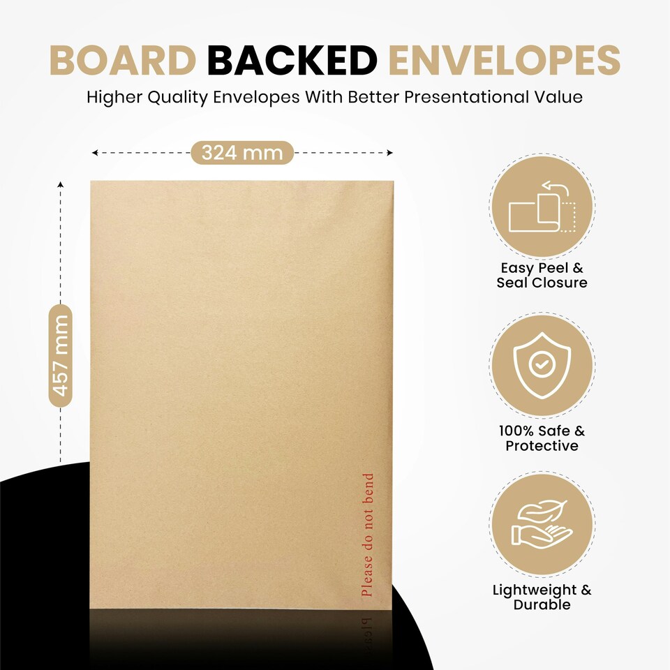 image 1 of Box of 50 C3 Board Back Envelopes (324 x 457mm)
