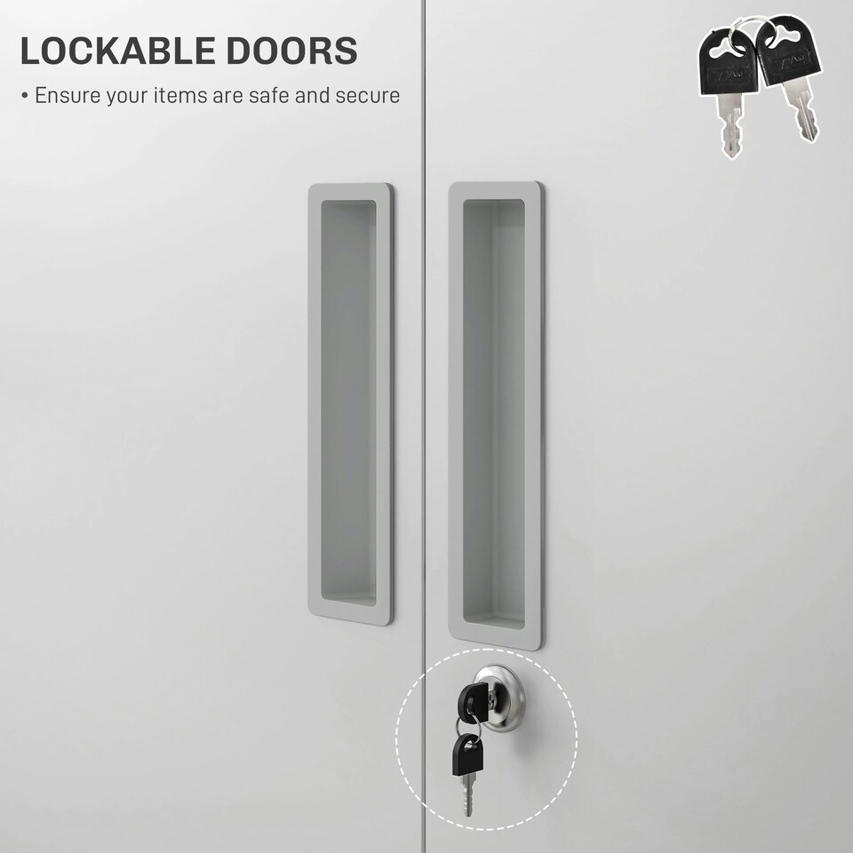image 1 of HOMCOM Lockable Metal Cabinet with 2 Doors, File Cabinet
