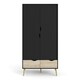 image 2 of Oslo Wardrobe 2 Doors 2 Drawers in Black and Oak