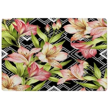 Bright Plants on Geometric Background (Rug) Multi | XL: 160x230cm