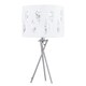 image 2 of Set of 2 Tripod Table Lamps with White Fern Cut Out Shades Chrome | White