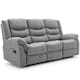 image 2 of Seattle Manual Fabric Recliner 3 Seater Sofa (Grey)