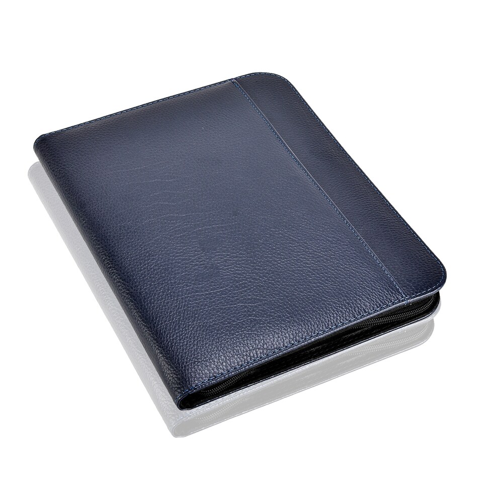 image 1 of A4 Zipped Conference Folder – Executive Portfolio with Calculator, Writing Pad, Pen Holder & Document Storage – Professional Faux Leather Business Organiser for Office, Meetings & Interviews
