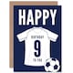 image 1 of Football Strip Kit White Jersey Top Age 9 Year Old Child Kids 9th Birthday Card