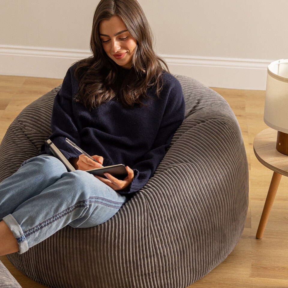 image 1 of icon Kingston Classic Beanbag Corduroy Charcoal Set of 2