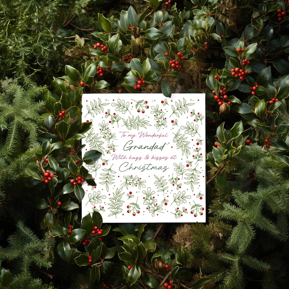 image 1 of Hugs & Kisses - Grandad - Plantable Wildflower Seed Christmas Card