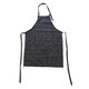 image 1 of Oypla Adult Cotton Blue & White Butcher Stripe Chefs Apron with Pockets Black