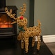 image 2 of 67cm Battery Operated Light up Brown Christmas Reindeer with Red Nose & 80 Warm White LEDs