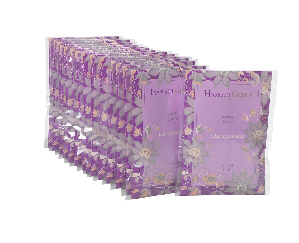 image 1 of Hassett Green London - Lilac & Lavender - Handmade Large Scented Sachets - Pack of 15 - For Wardrobes & Drawers