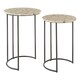 image 3 of Interiors by Premier Set of 2 Pearl Side Nesting Tables, Round Top Tables with Black Iron Legs, Couch Side Tables for Living Room