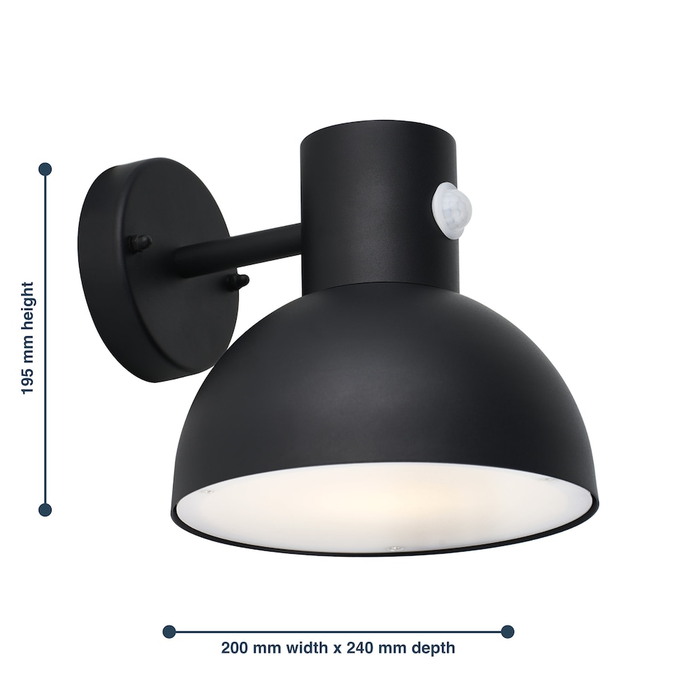 image 1 of Arkle - Black Motion Sensor Outdoor Wall Light