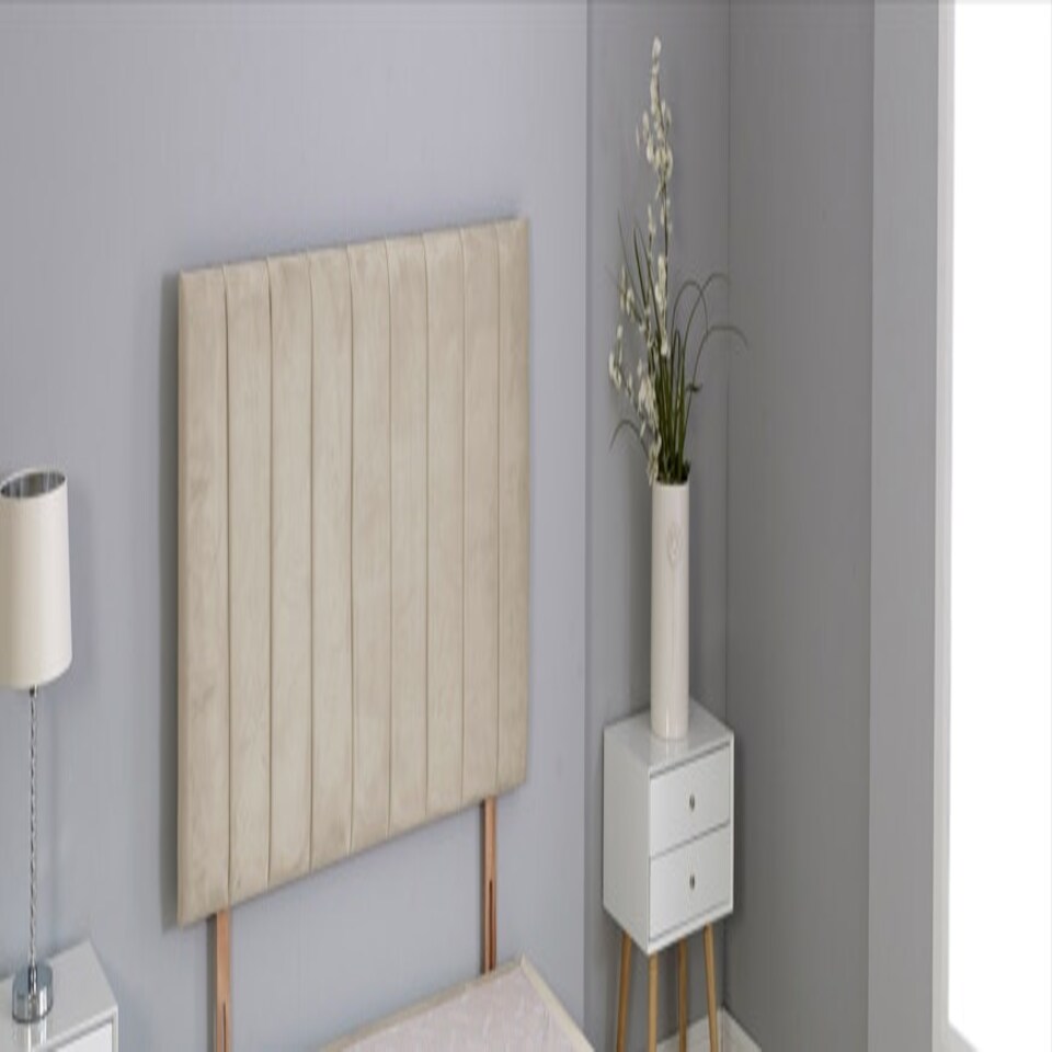 image 1 of Coffee Plush Velvet 9 Panel Headboard N/A | 4FT Small Double 26"inch Headboard
