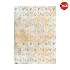 Deckled Edge Gift Wrap (Pack Of 2) - Horse and Horseshoes - 50 x 70cm