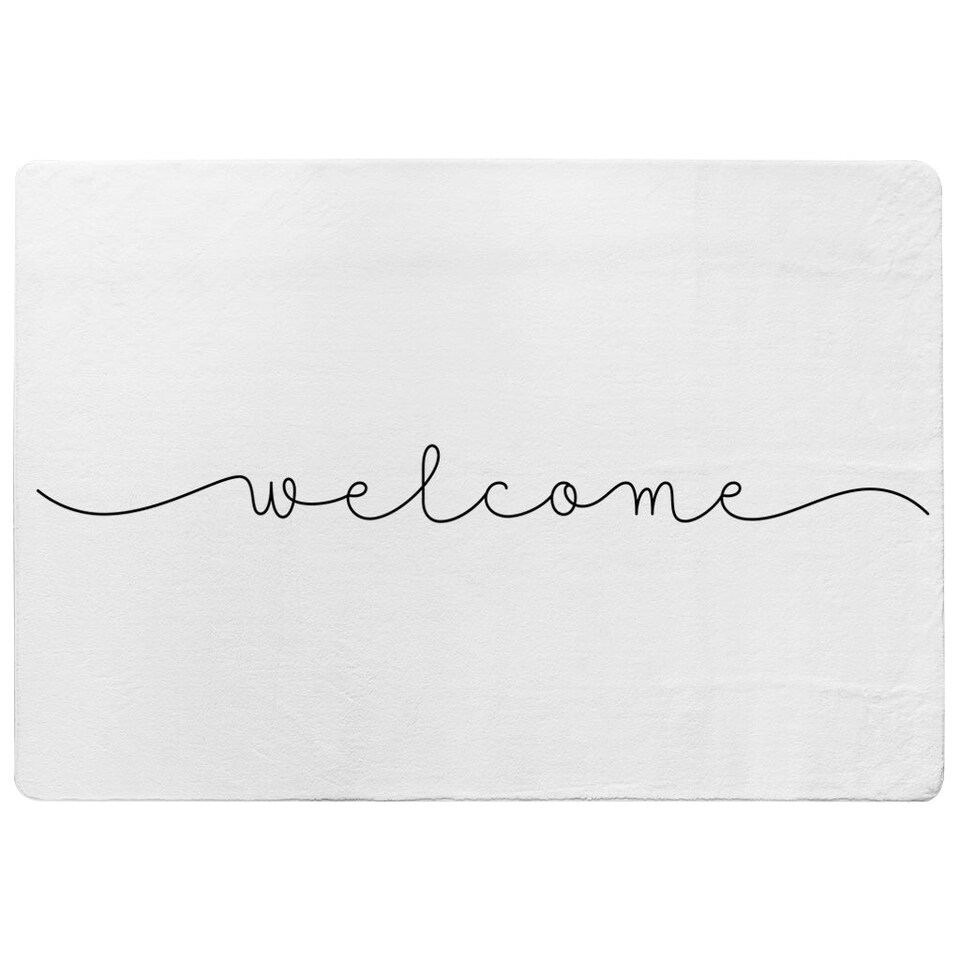 image 1 of Text Welcome (Rug) White | XL