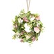 image 1 of Hanging Door Wreath Round Spring Easter Christmas Wall Decor Traditional Festive | Multi | Green, Cream & Pink | 25cm | 1