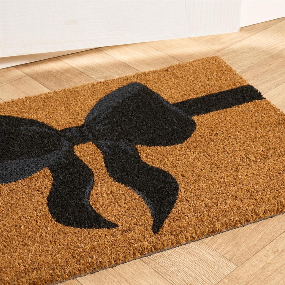 image 1 of OHS Bow Print Non Slip Coir Mat Doormat Rug