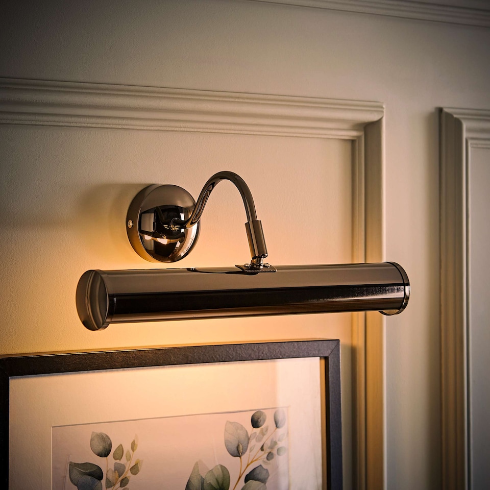 image 1 of ValueLights Gemini Pair Black Chrome Twin Picture Wall Lights | Black