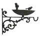 image 2 of Wall Mount Bird Bath Cast Iron Feeder Ornament Garden Feature Statue Fence