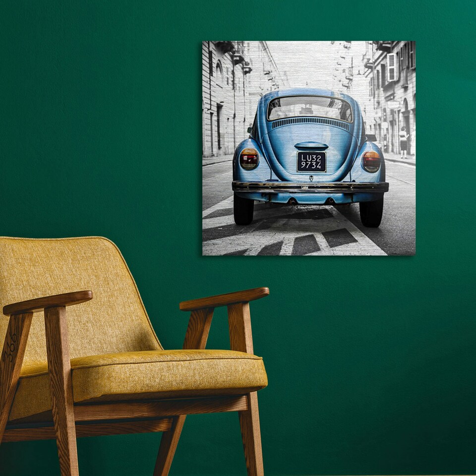 image 1 of Metal Art City Car Brushed Aluminium Print