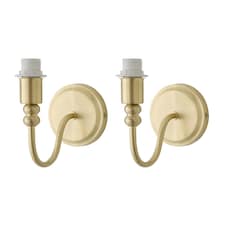 ValueLights Binky Pair of Gold Rechargeable Wall Light Bases | Gold