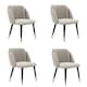 image 1 of Set of 4 Milano Velvet Dining Chairs with Stylish Ribbed Back Design, Black Metal Legs with Silver Tips | Grey | Silver End Tips