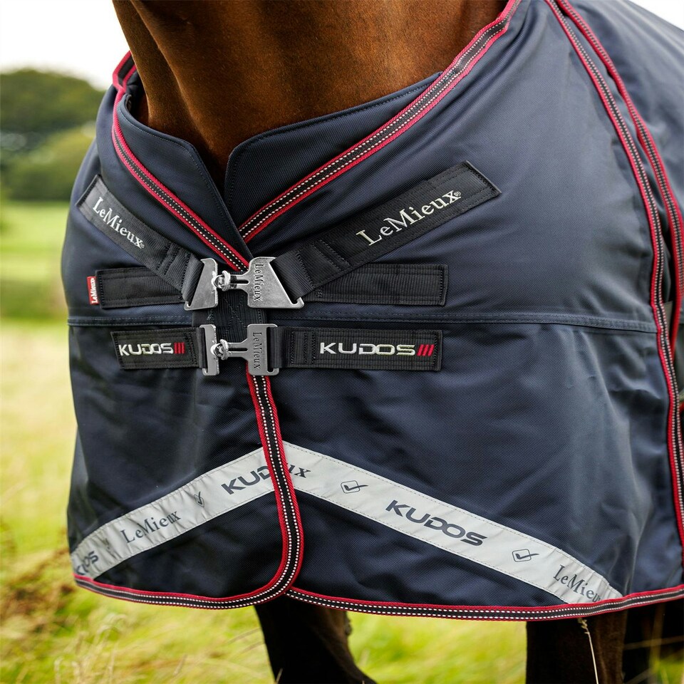 image 1 of LeMieux Kudos Thermo Layer Turnout Rug 300g Blue | 6ft 6