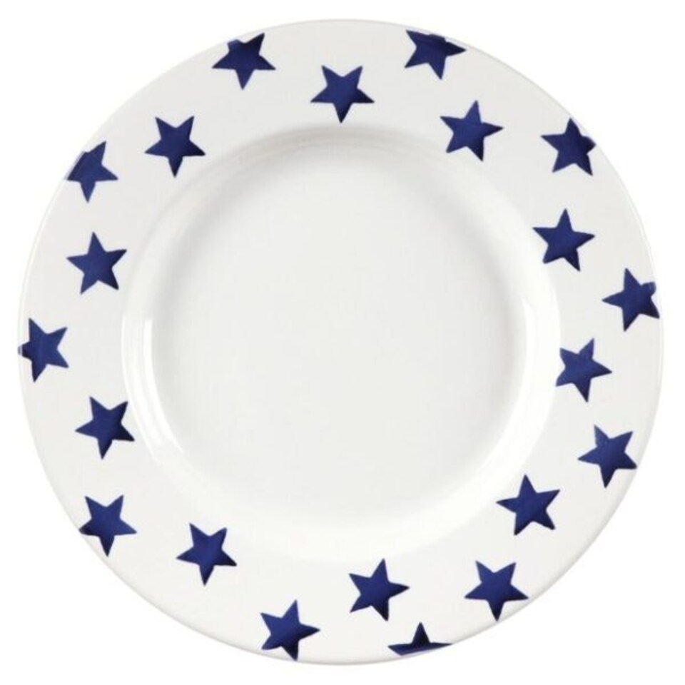 image 1 of Dinner Plate: 1 x 26.5cm Emma Bridgewater Blue Dinner Plate, Ceramic White