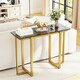 image 6 of COSTWAY Console Table Faux Marble Entryway Table Gold