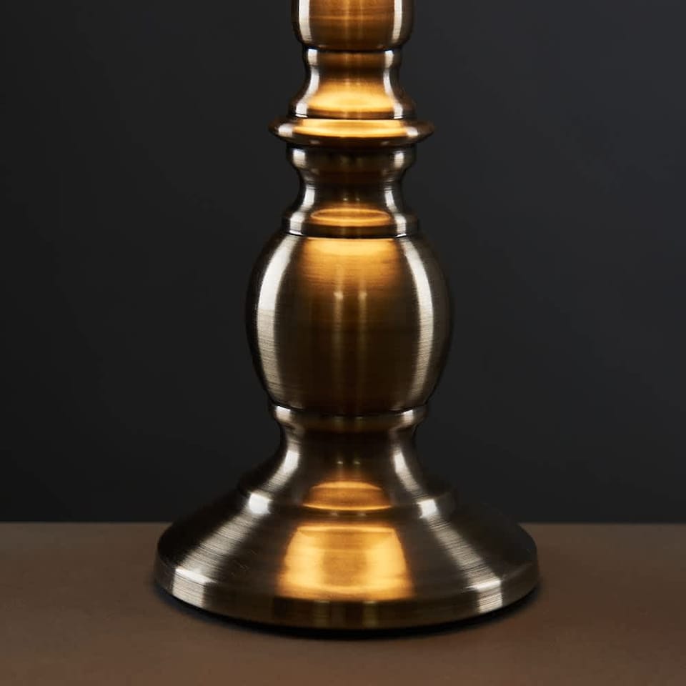 image 1 of ValueLights Sierra Pair Antique Brass Touch Table Lamps and Bulbs