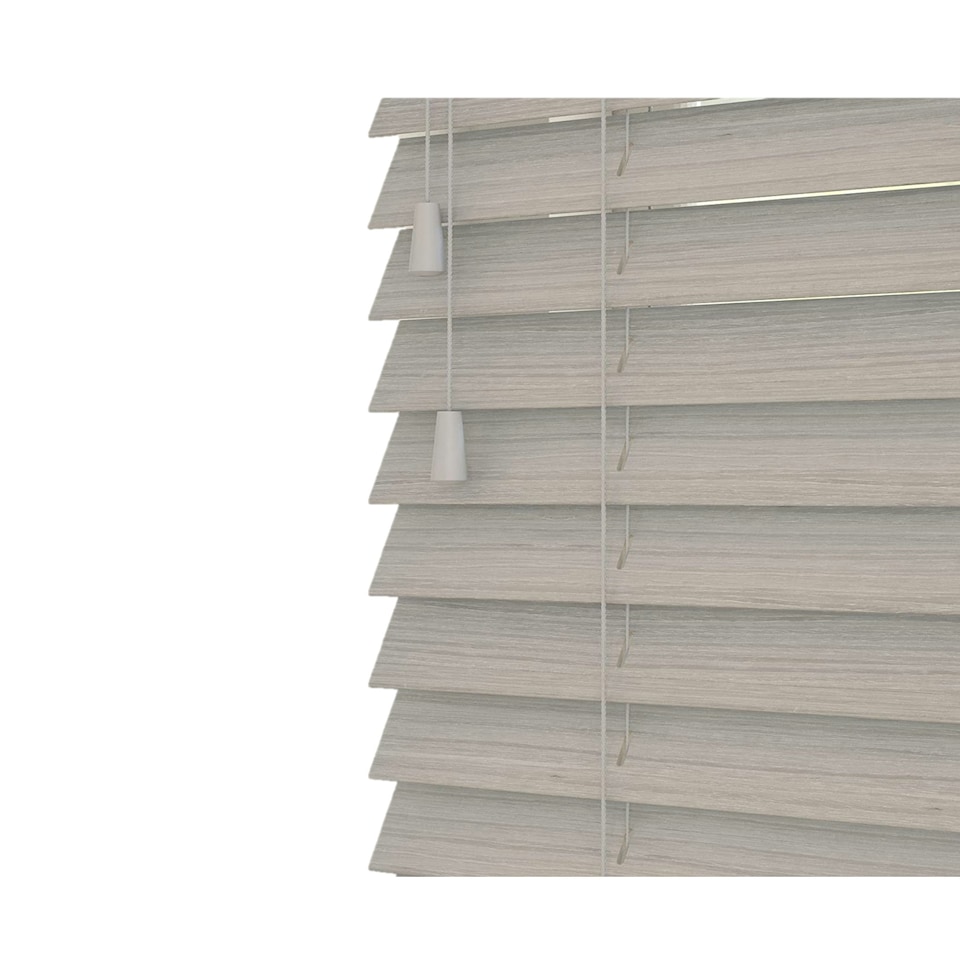 image 1 of 105cm River Oak Wooden Venetian Blinds With Strings (130cm drop) | Brown | Brown