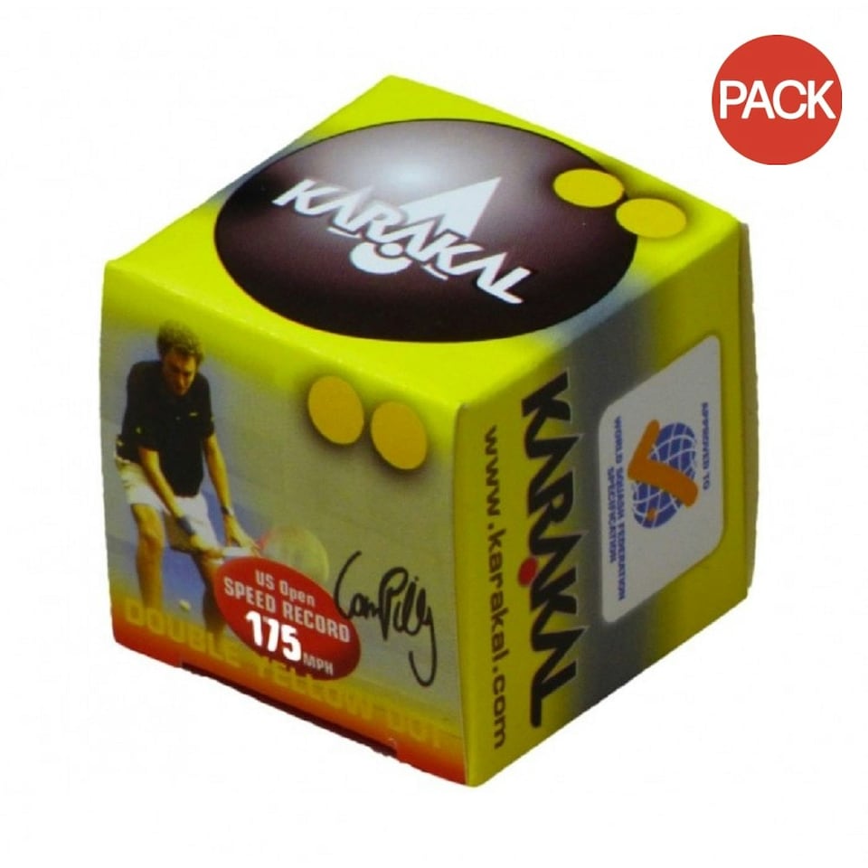 image 1 of Karakal Elite Squash Balls (Pack of 3) - Yellow - One Size