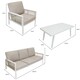 image 5 of Aluminium 4 Piece Sofa Set with Black Rattan Storage Box - White