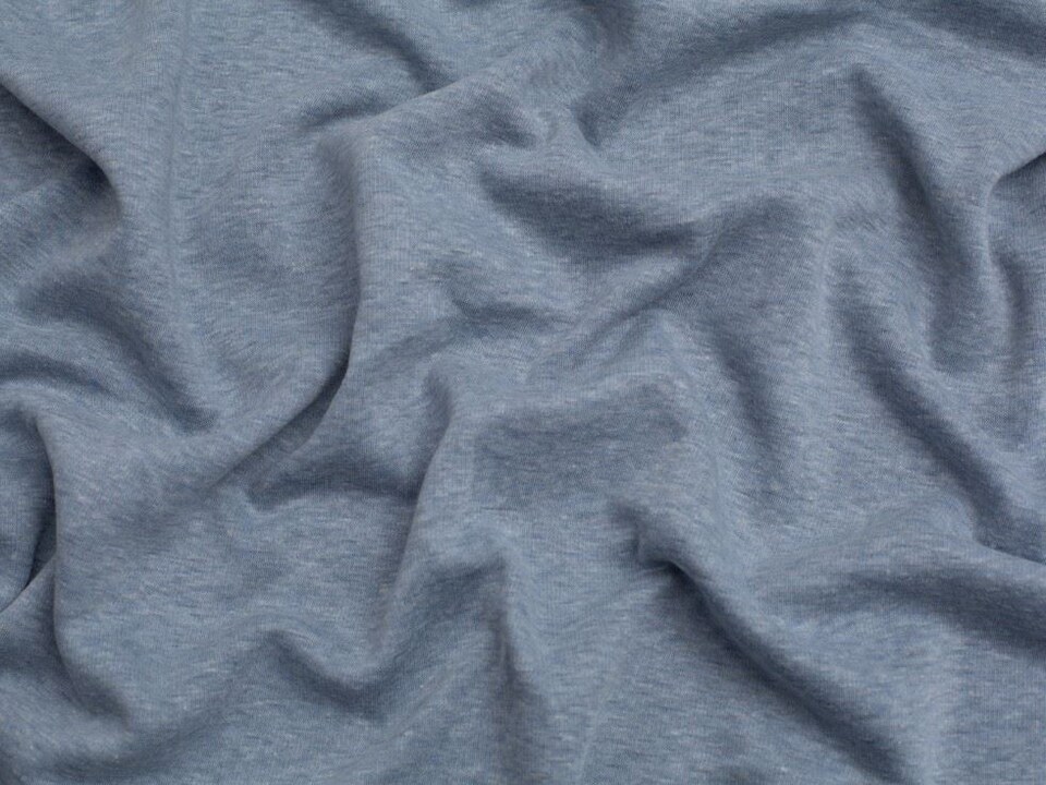 Minerva Core Range Blue Heavy Fur Back Sweatshirt Stretch Knit Fabric for Dressmaking, 155cm / 61" Wide - per metre