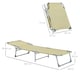 image 5 of Outsunny Reclining Sun Lounger Chair Folding Camping Bed with 4-Position Adjustable Backrest, for Travel Indoor Outdoor Office Fishing, Beige