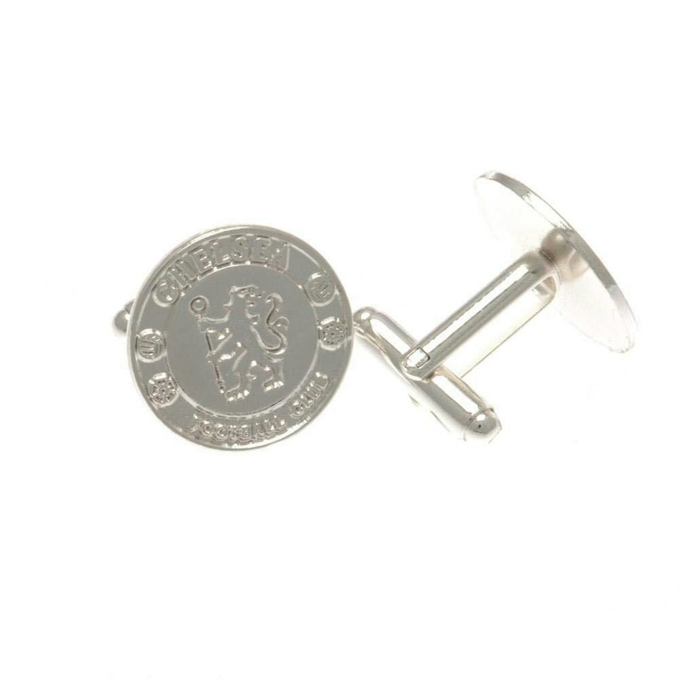 image 1 of Chelsea FC Crest Silver Plated Boxed Cufflinks - Silver - One Size