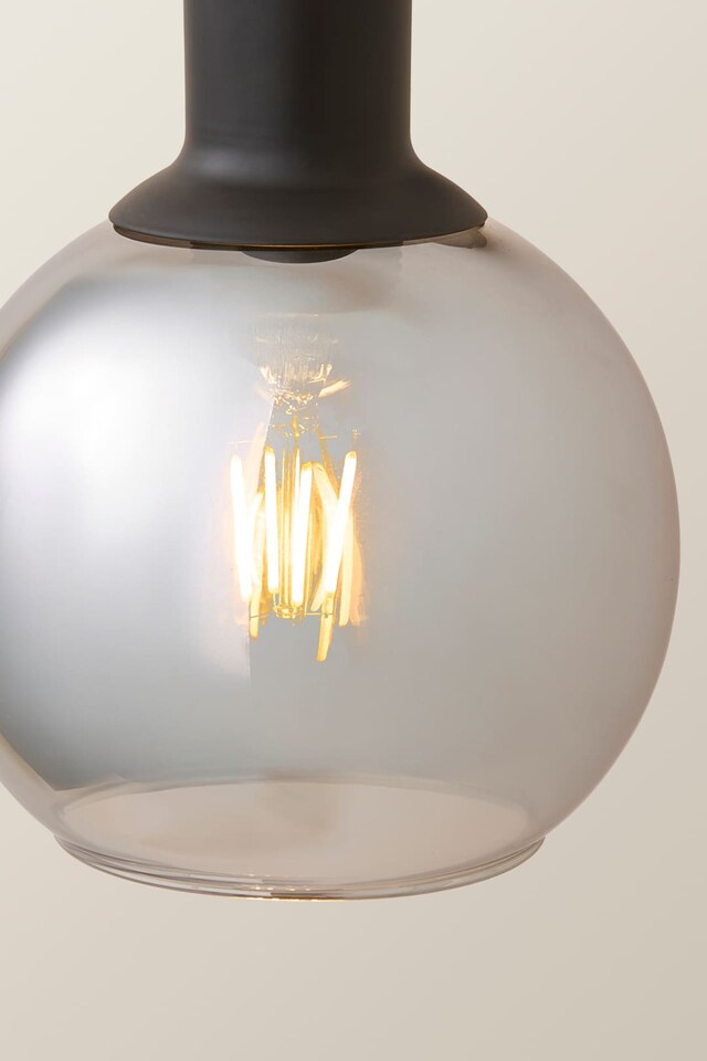 image 1 of ValueLights Bellamy Black Wired Wall Light Smoked Shade | Black | Smoked