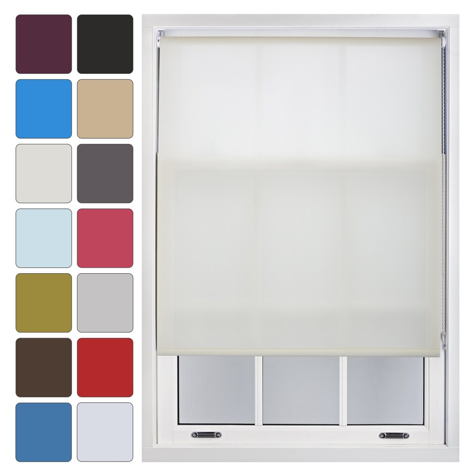 image 1 of FURNISHED Daylight Sheer Roller Window Blinds Made to Measure | Cream | Cream | (W) 240cm x (L) 210cm