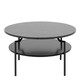 image 2 of Goldington Round Coffee Table with Black Marble Melamine Top & Black Legs