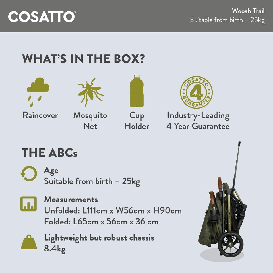 image 1 of Cosatto Woosh Trail Stroller - Multi Terrain, Birth - 25kg (Wildling By Paloma Faith)