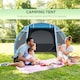 image 3 of Outsunny 3-4 Persons Tunnel Tent, Two Room Camping Tent with Windows, Black